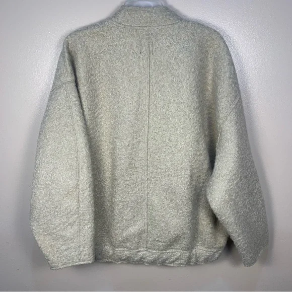 Zara Boucle Oversized Bomber Jacket Zipper - Picture 11 of 13